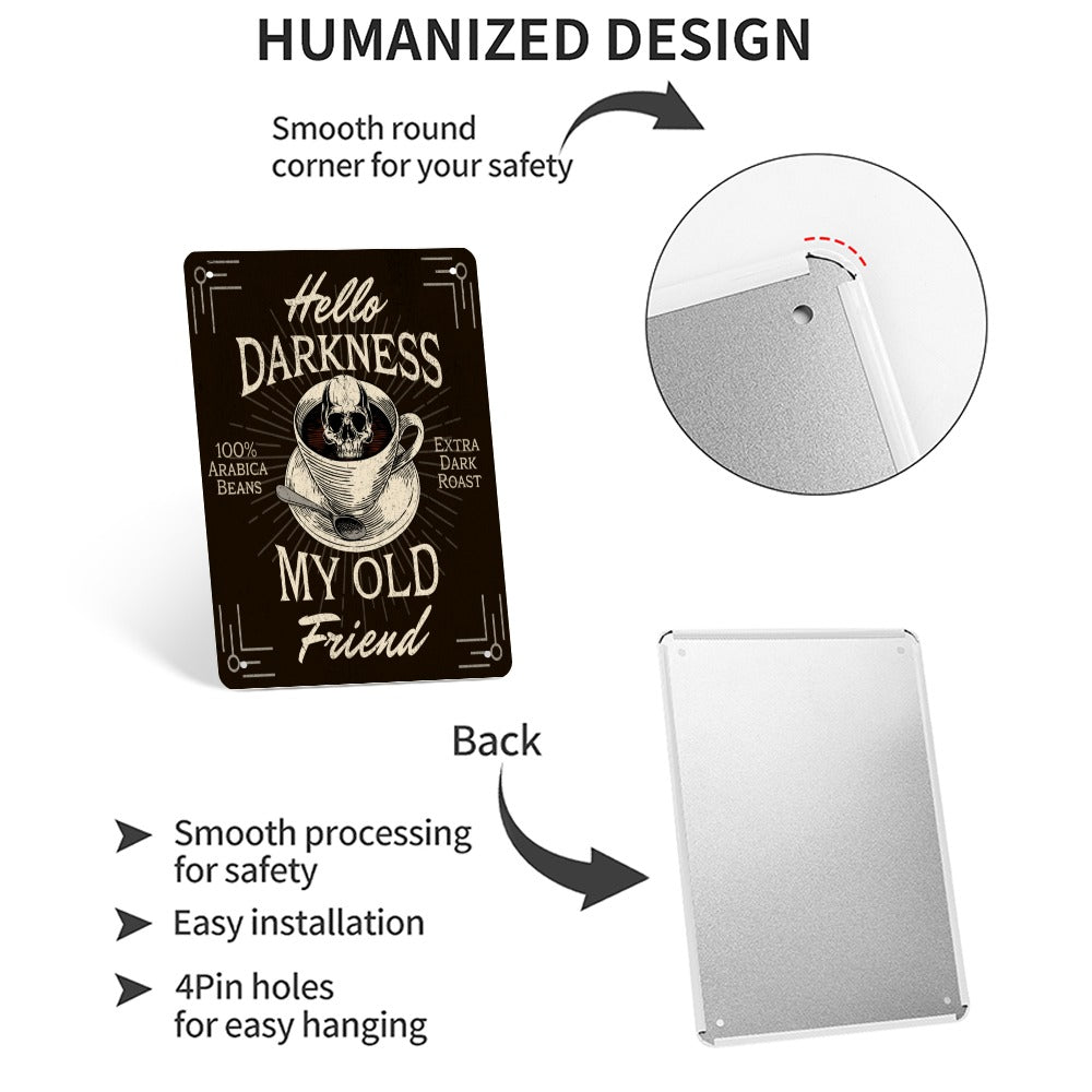 Tinplate Wall Decor HELLO DARKNESS