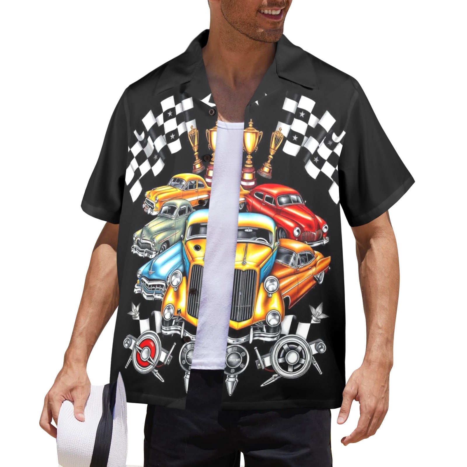 Men's All Over Print Hawaiian Shirt LIFE IN THE FAST LANE