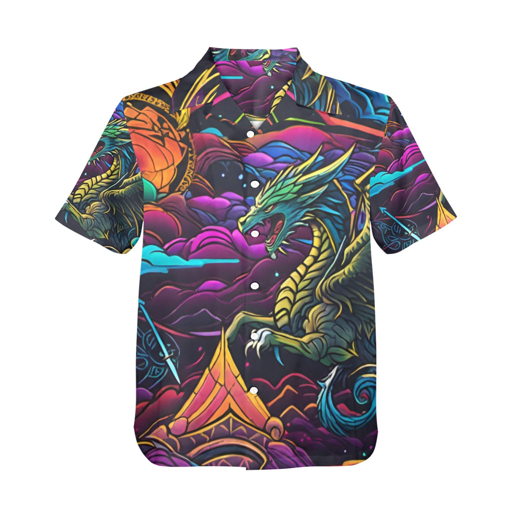 Men's All Over Print Hawaiian Shirt DRAGONQUEST