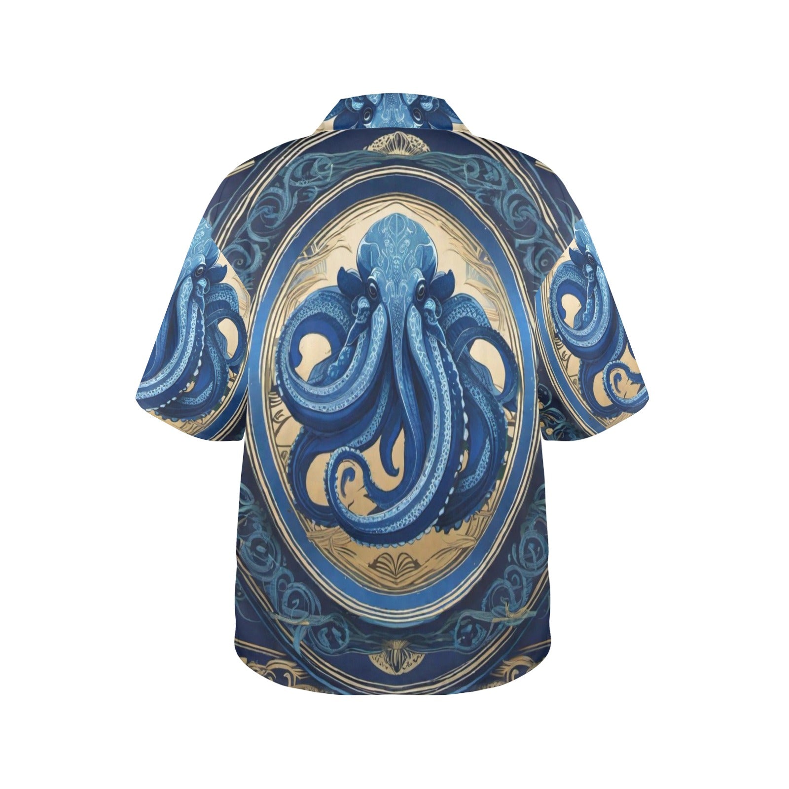 Women's All Over Print Hawaiian Shirt CTHULHU BLUES