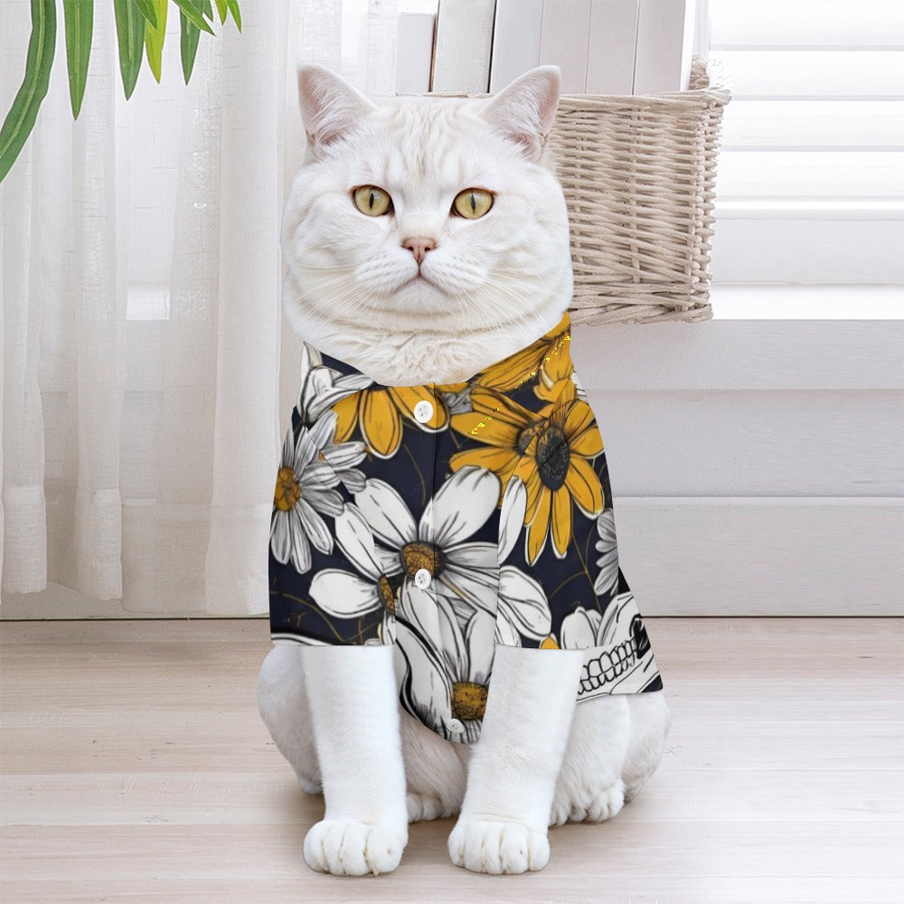 Pet shirt SKULL AND DAISIES