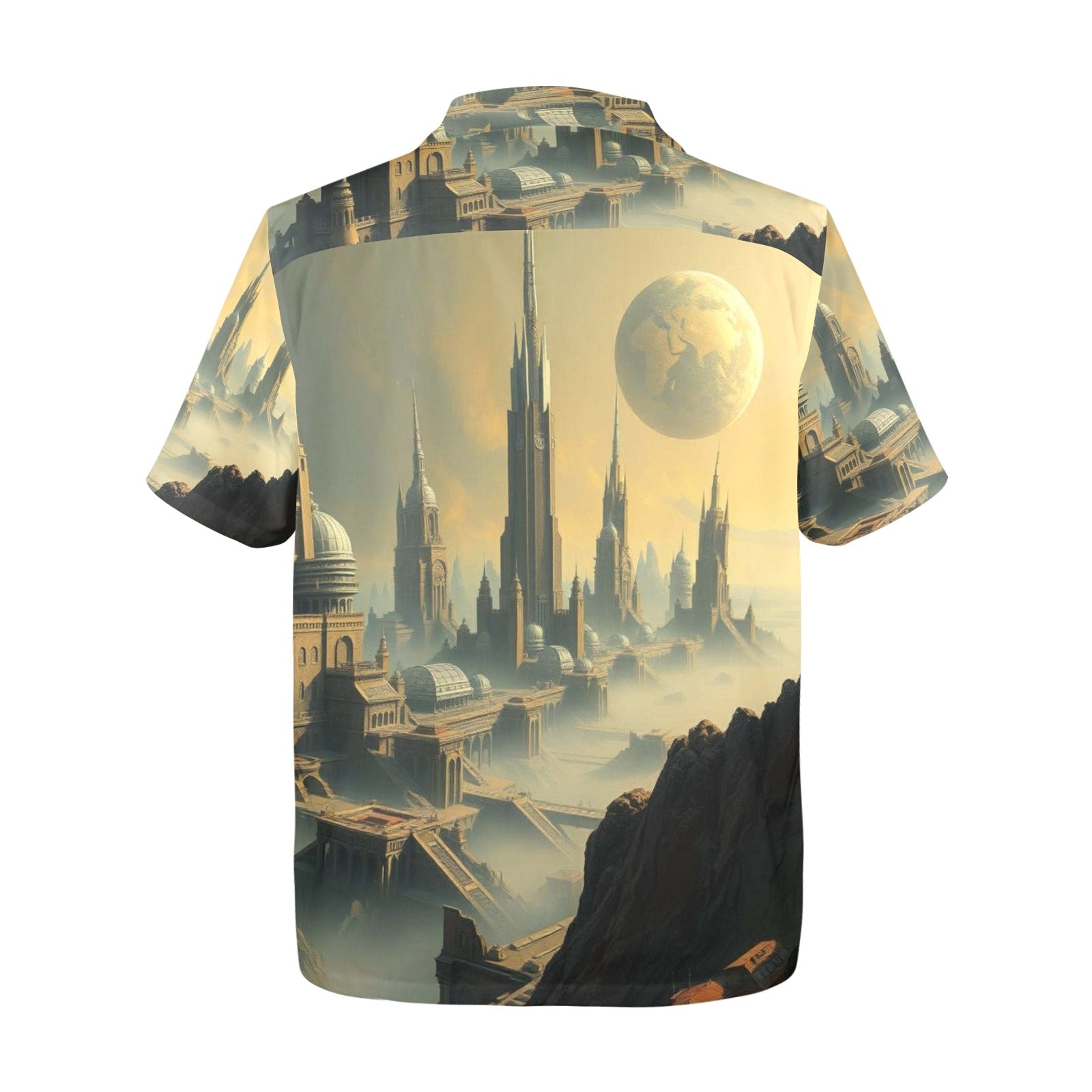 Men's All Over Print Hawaiian Shirt VIEW FROM PLANET B