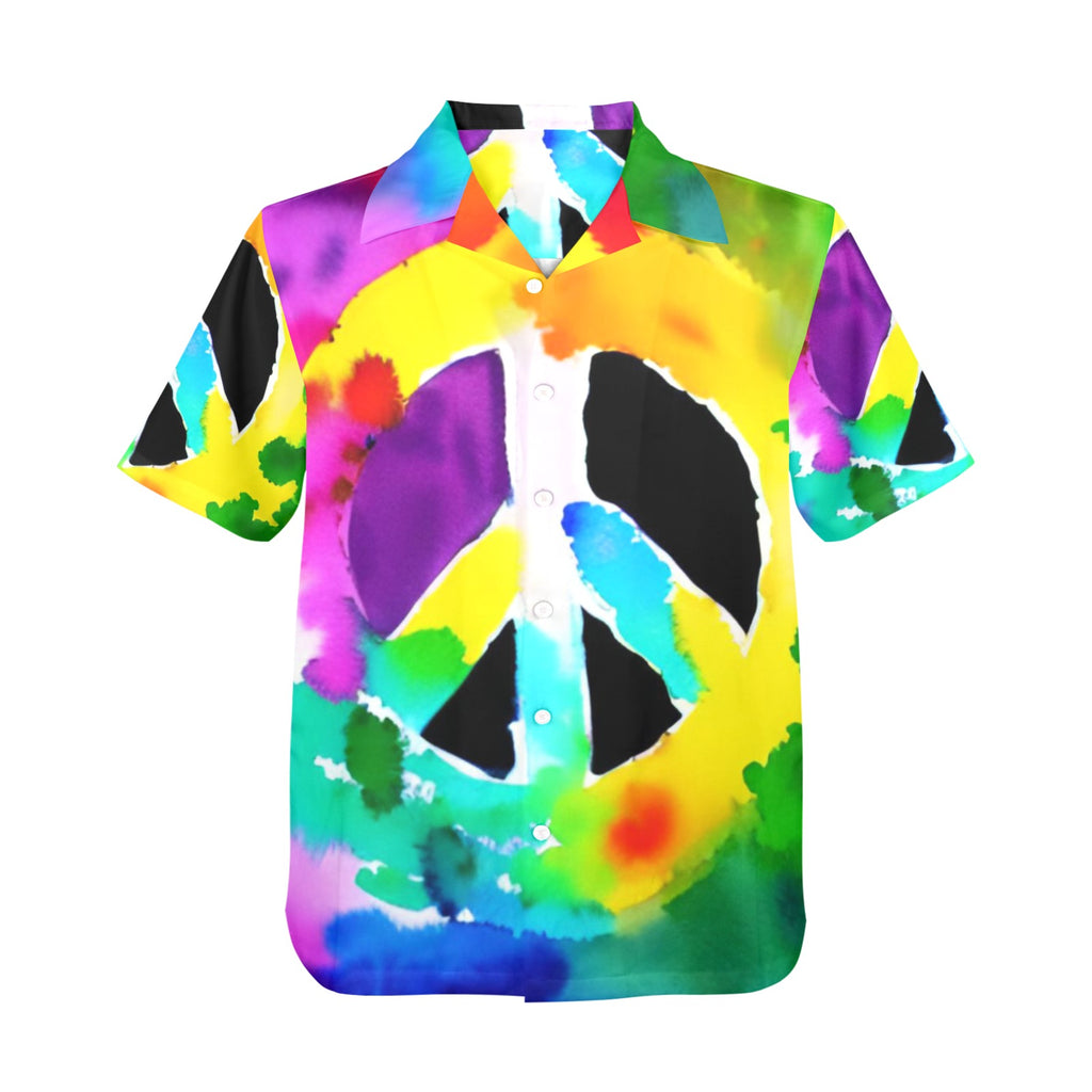 Men's All Over Print Hawaiian Shirt GIVE PEACE A CHANCE