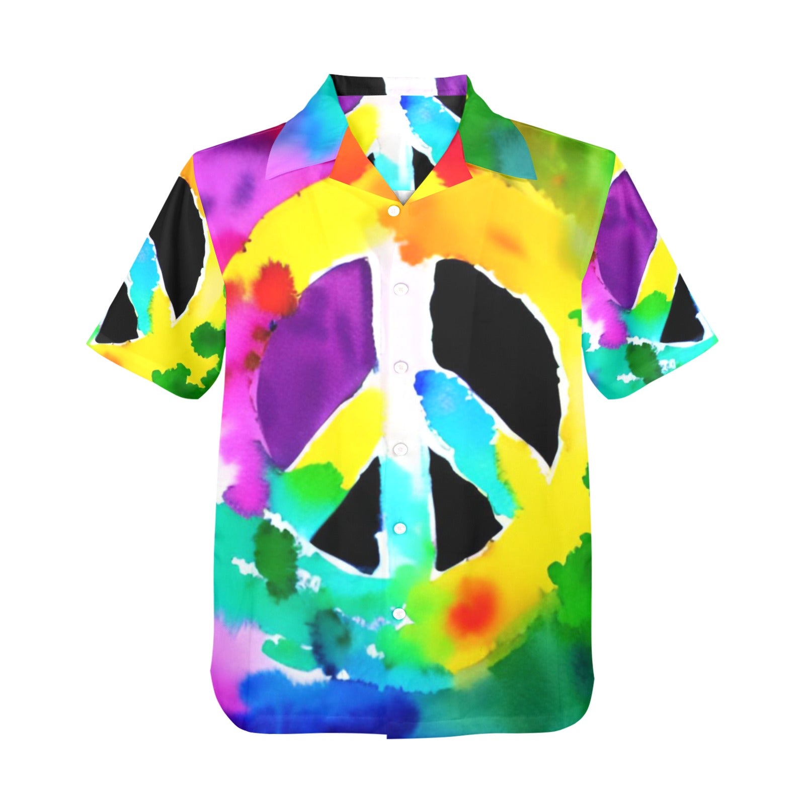 Men's All Over Print Hawaiian Shirt GIVE PEACE A CHANCE