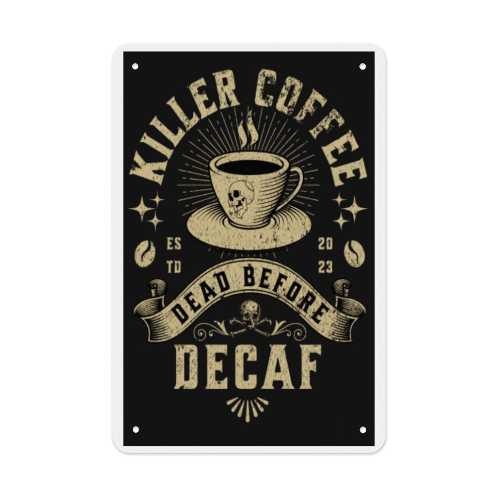 Tinplate Wall Decor KILLER COFFEE